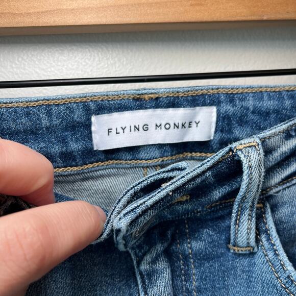 Flying Monkey Women's High Rise Distressed Skinny Jeans Medium Wash Size 26 - Picture 3 of 5